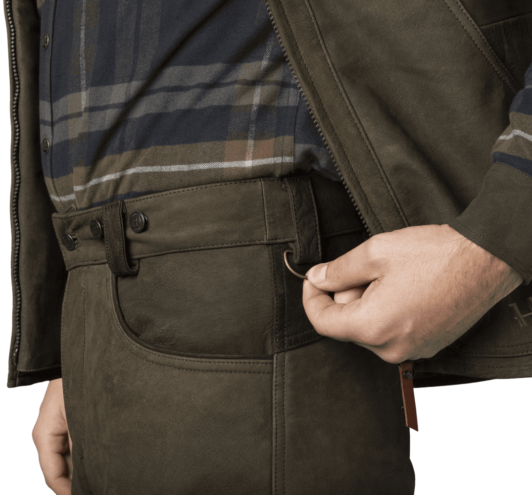 Pro Hunter Leather Trousers nahkaiset metsästyshousut, Willow Green, view: 3