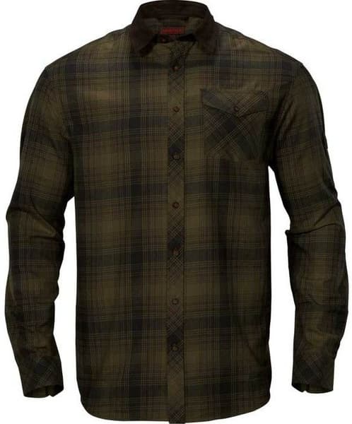 Driven Hunt -flanellipaita, Olive Green Check, view: 0