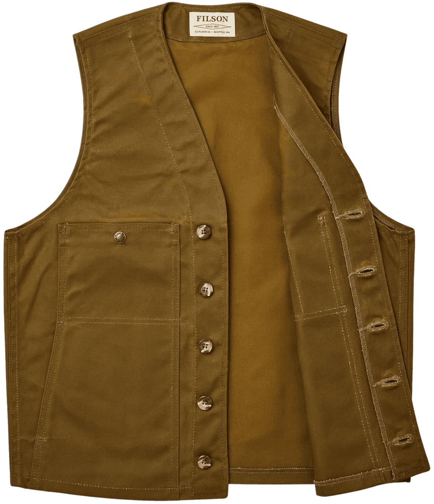 Oil Tin Cloth Vest vahattu liivi, Dark Tan, view: 1