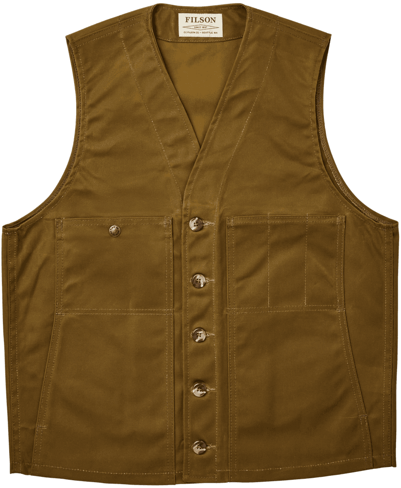Oil Tin Cloth Vest vahattu liivi, Dark Tan, view: 0