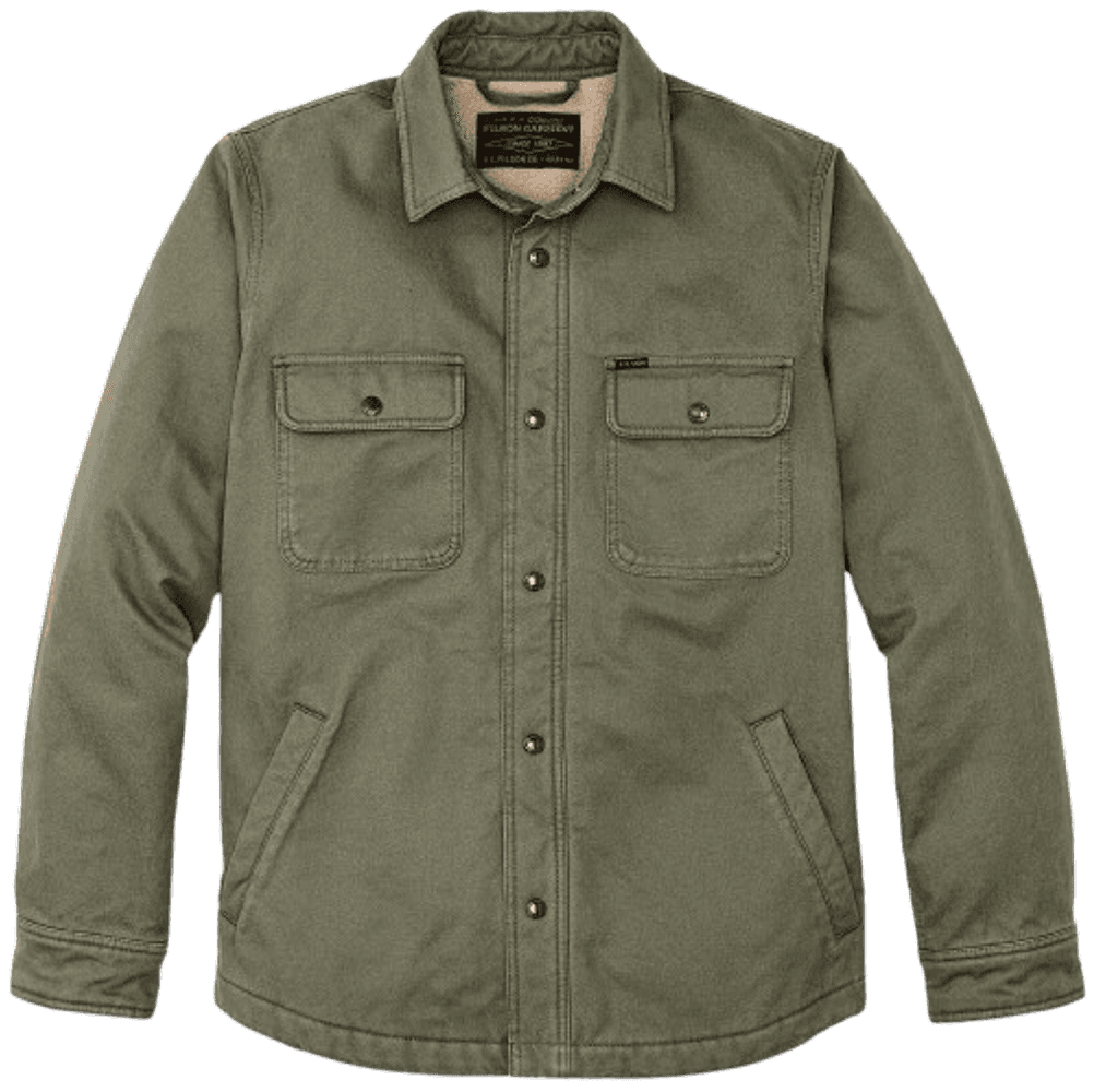 Fleece Lined Jacket-Shirt paitatakki, Service Green, view: 0