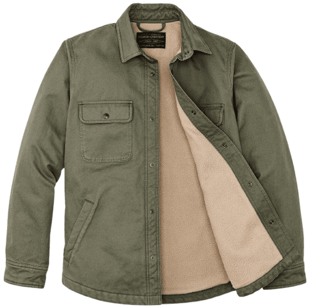 Fleece Lined Jacket-Shirt paitatakki, Service Green, view: 1