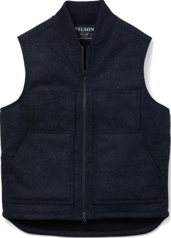 Lined Mackinaw Wool Work Vest -liivi, tummanharmaa, view: 0