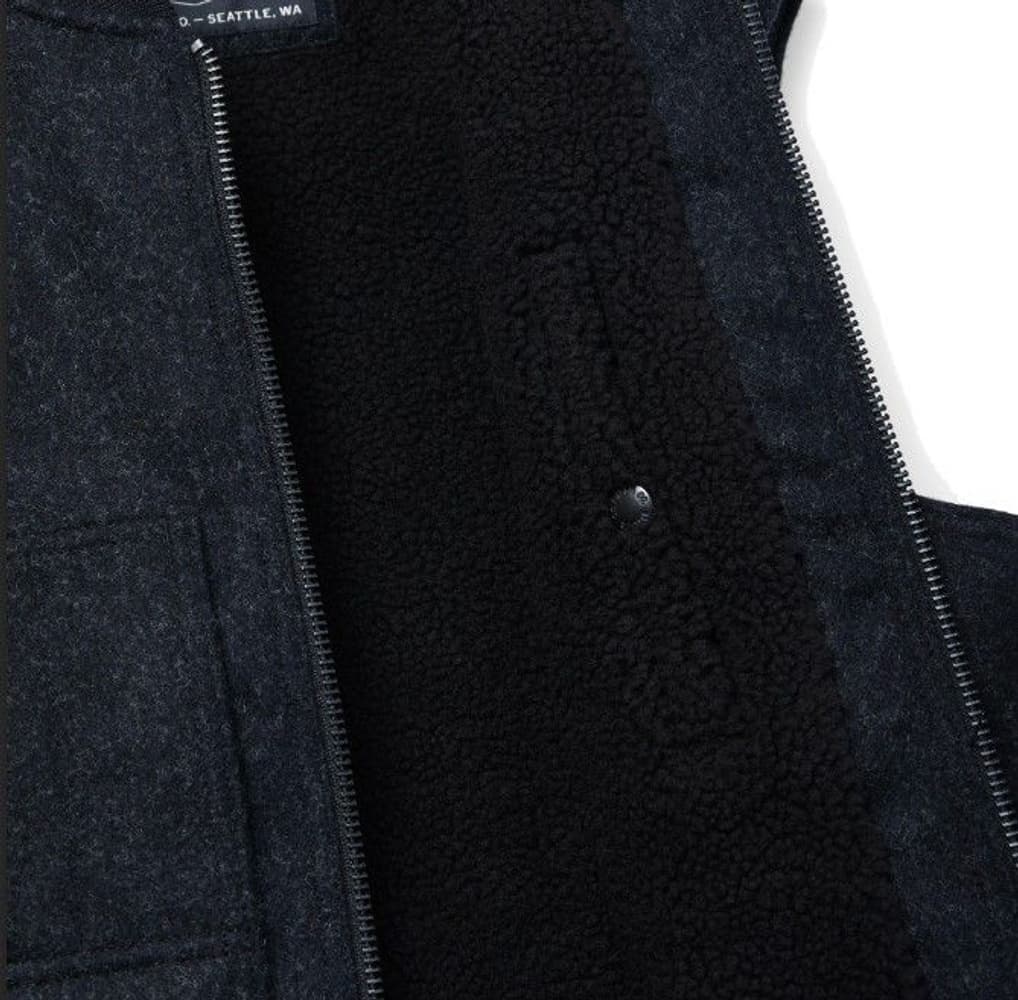 Lined Mackinaw Wool Work Vest -liivi, tummanharmaa, view: 3