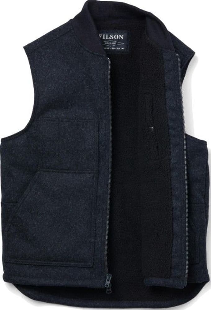 Lined Mackinaw Wool Work Vest -liivi, tummanharmaa, view: 1