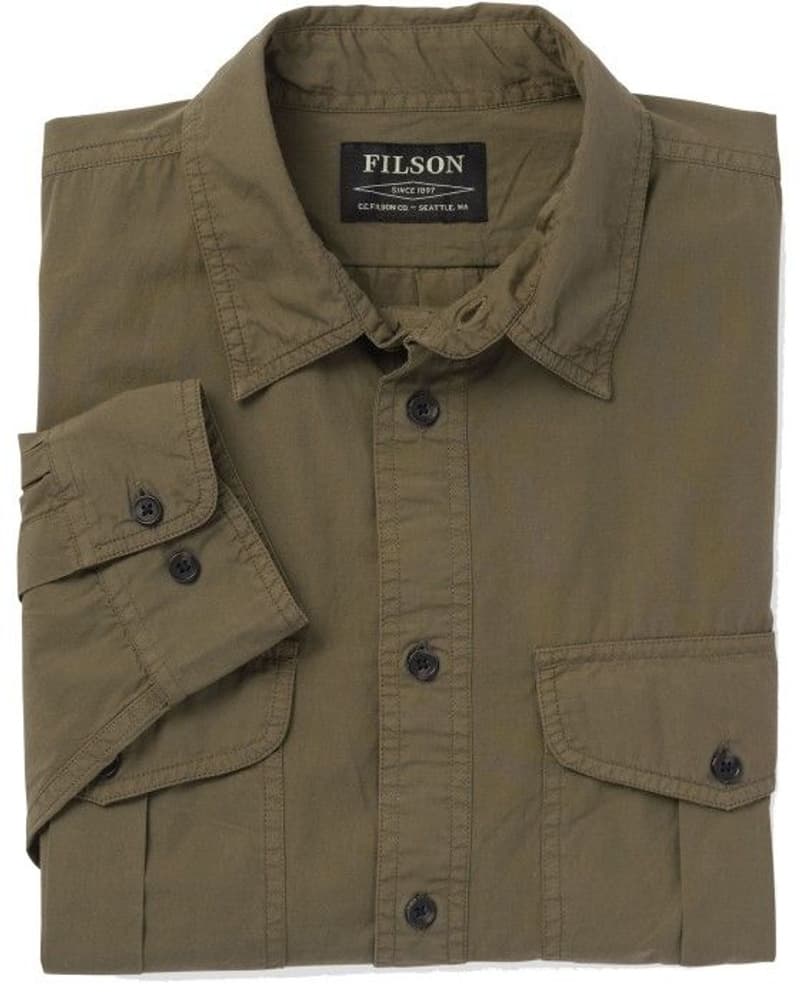 Washed Feather Cloth Shirt kauluspaita, oliivinvihreä, view: 2