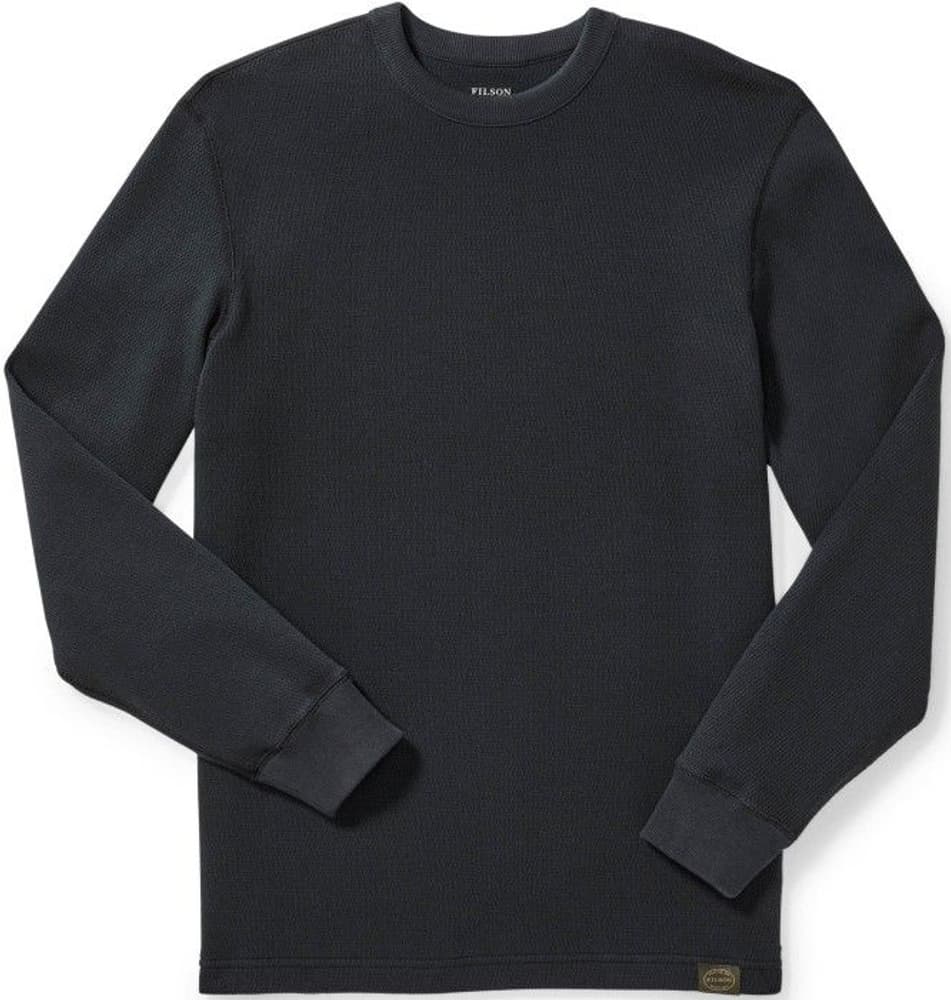 Waffle Knit Thermal Crewneck pitkähihainen, tummansininen, view: 0