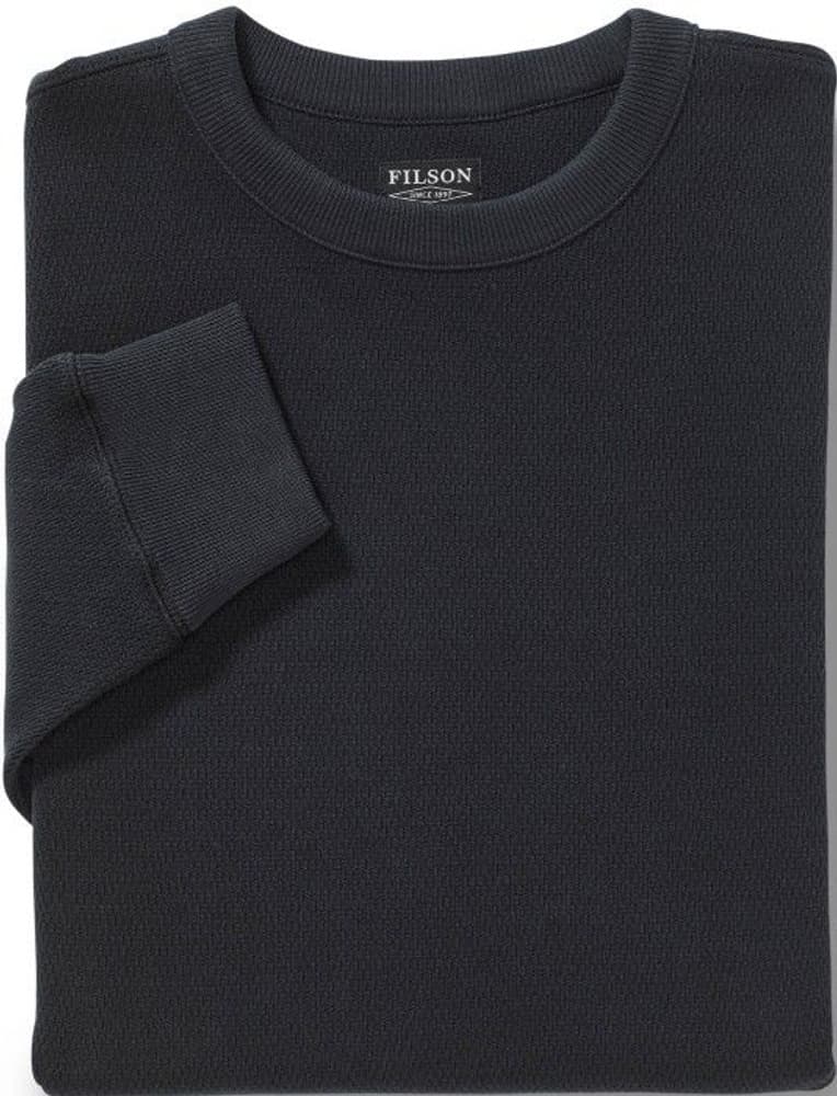 Waffle Knit Thermal Crewneck pitkähihainen, tummansininen, view: 1