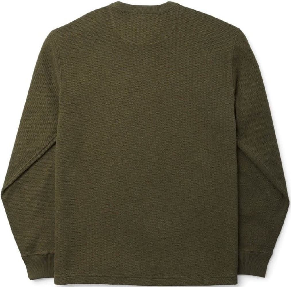 Waffle Knit Thermal Crewneck pitkähihainen paita, vihreä, view: 1