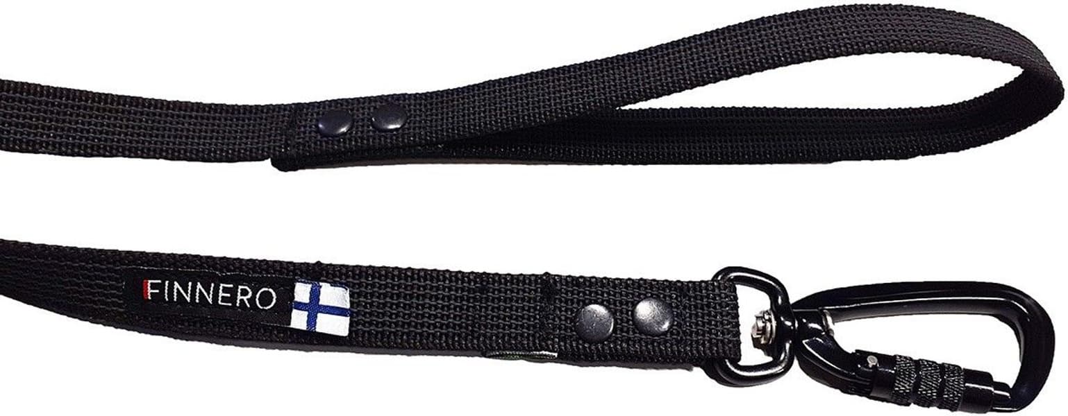 FinNero RESCUE luistamaton talutushihna, 1,5 cm, musta, view: 1