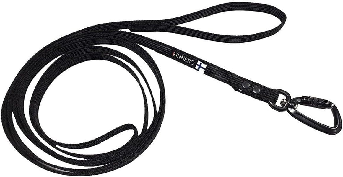 FinNero RESCUE luistamaton talutushihna, 1,5 cm, musta, view: 0