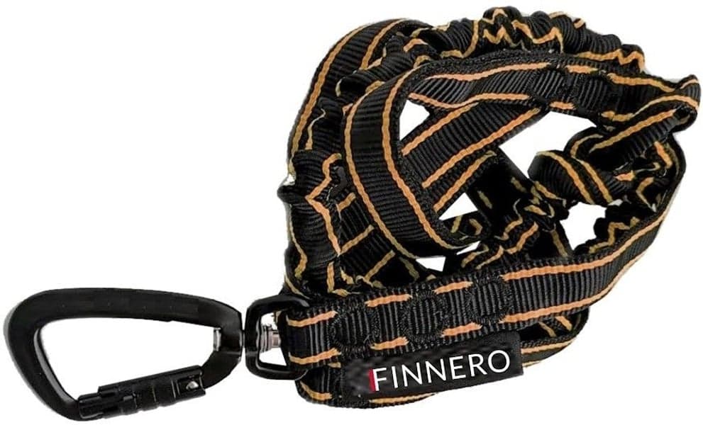 FinNero POWER talutushihna jousto-osiolla, musta/oranssi, view: 0