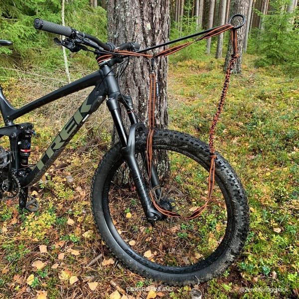 FinNero POWER talutushihna jousto-osiolla, musta/oranssi, view: 6