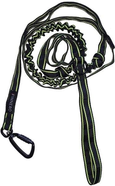 FinNero POWER talutushihna jousto-osiolla, musta/oranssi, view: 1