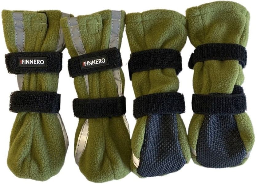 FinNero Hundsko HALLA koiran tossut, XXS-S, 4-pack, Reflex Grön, view: 0