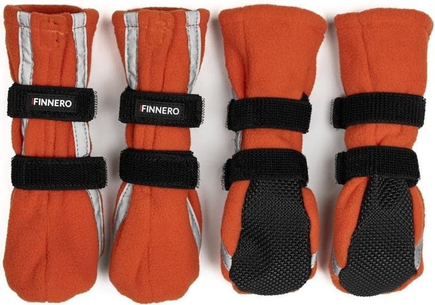 FinNero Hundsko HALLA koiran tossut, XXS-S, 4-pack, Reflex Orange, view: 0