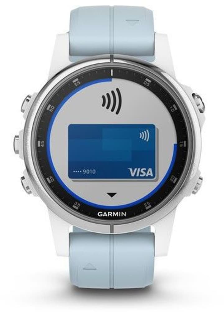 fenix 5S Plus -älykello, valkoinen merenvihreällä hihnalla, view: 3