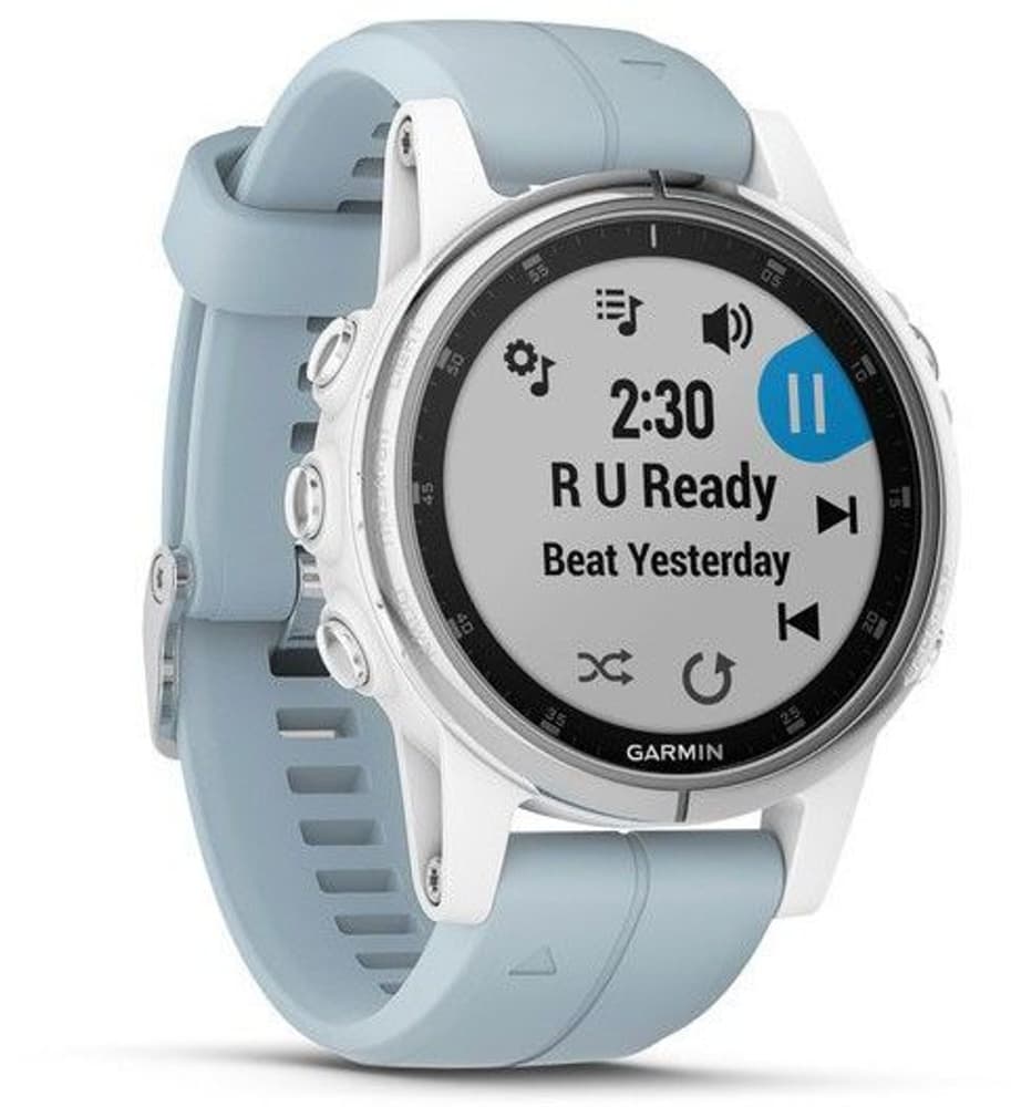 fenix 5S Plus -älykello, valkoinen merenvihreällä hihnalla, view: 2
