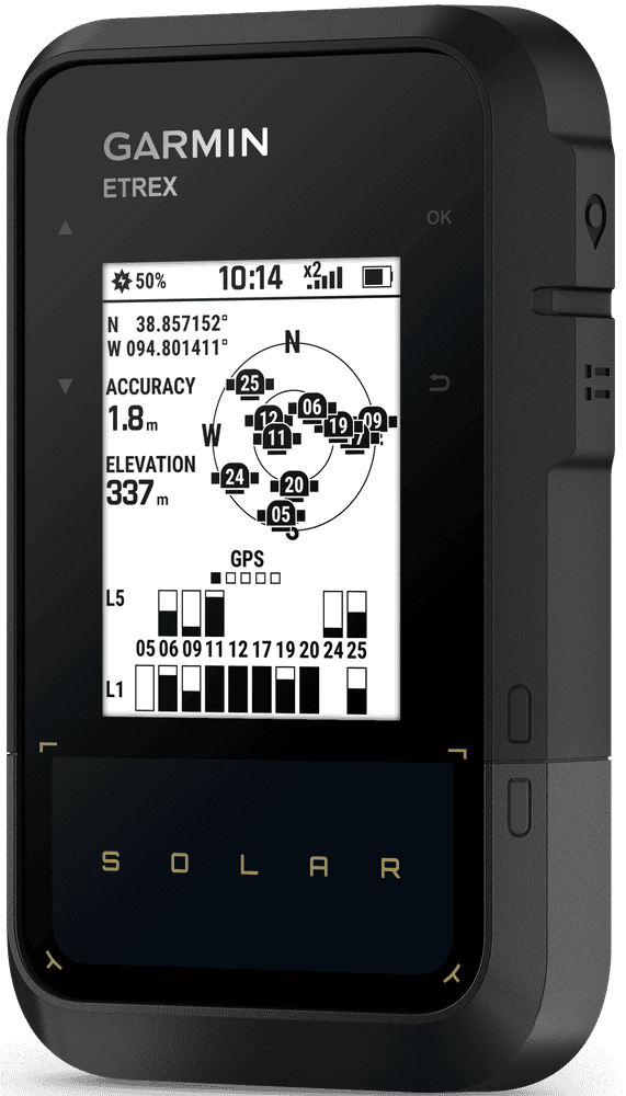 eTrex Solar käsinavigaattori aurinkokennolatauksella, view: 1