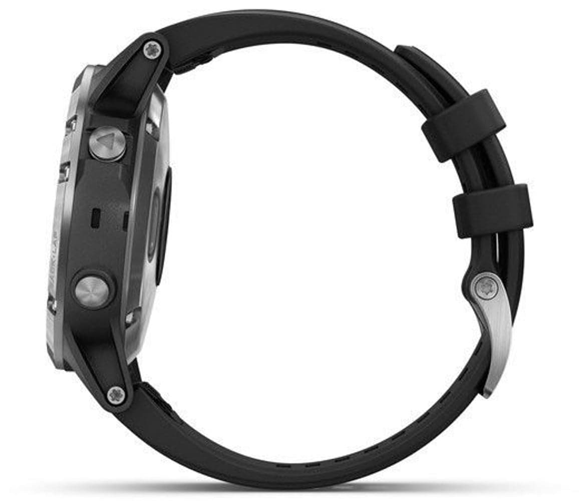 fenix 5 Plus -älykello, hopea mustalla hihnalla, view: 1
