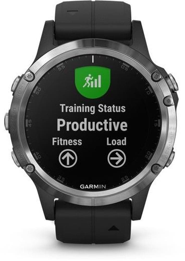 fenix 5 Plus -älykello, hopea mustalla hihnalla, view: 3