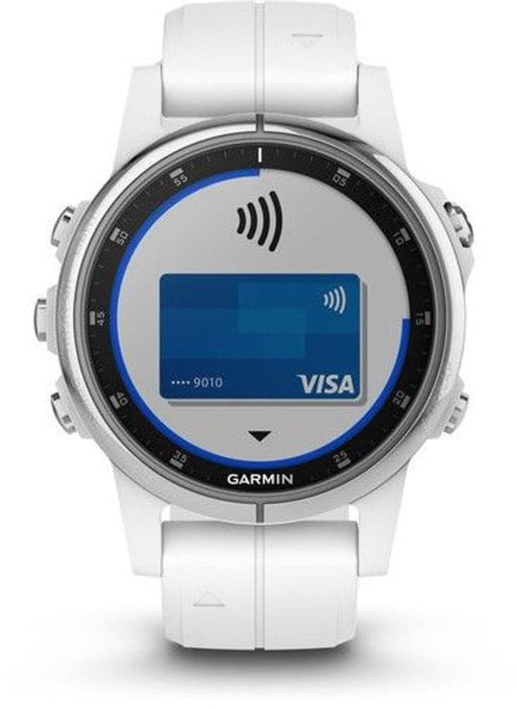 fenix 5S Plus Sapphire -älykello, valkoinen valkoisella hihnalla, view: 3