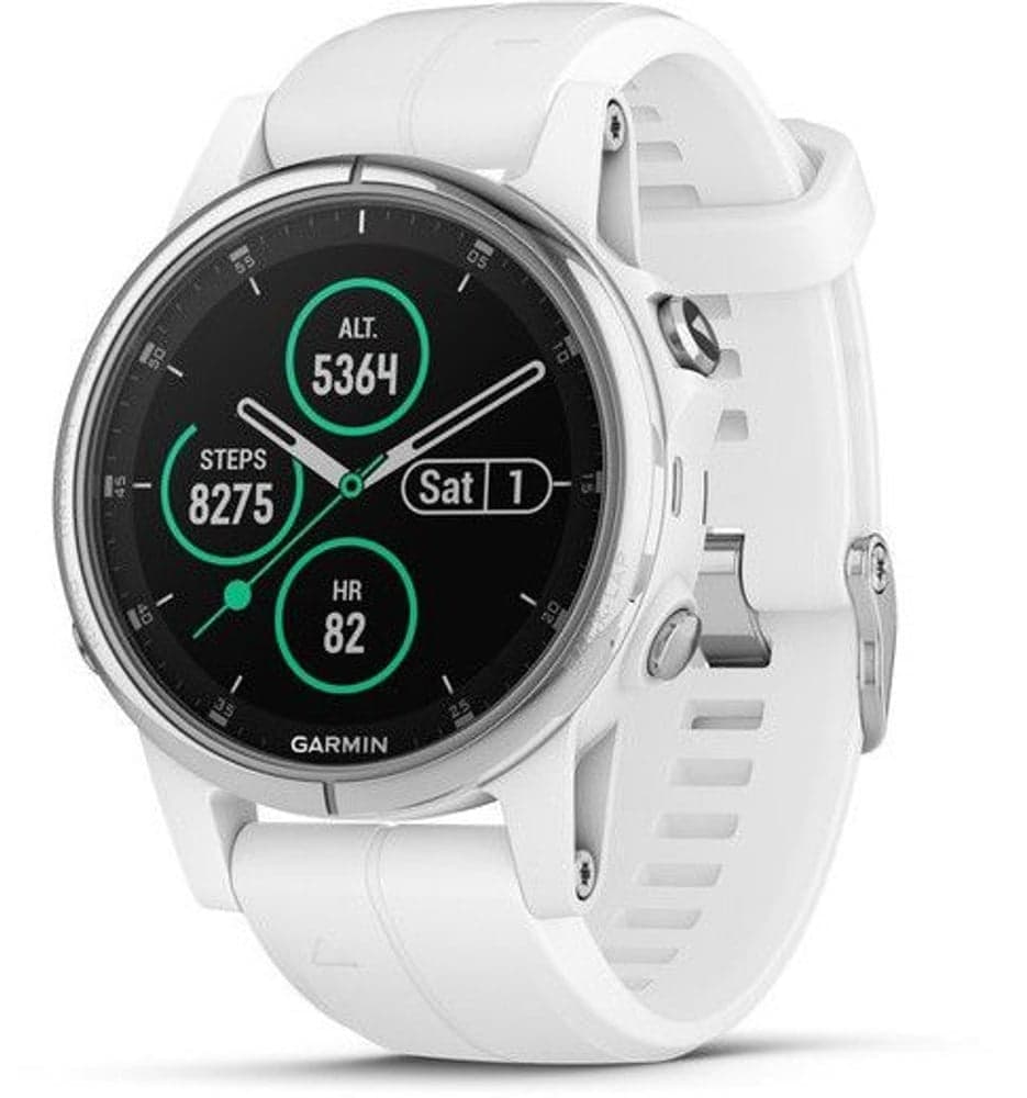 fenix 5S Plus Sapphire -älykello, valkoinen valkoisella hihnalla, view: 0