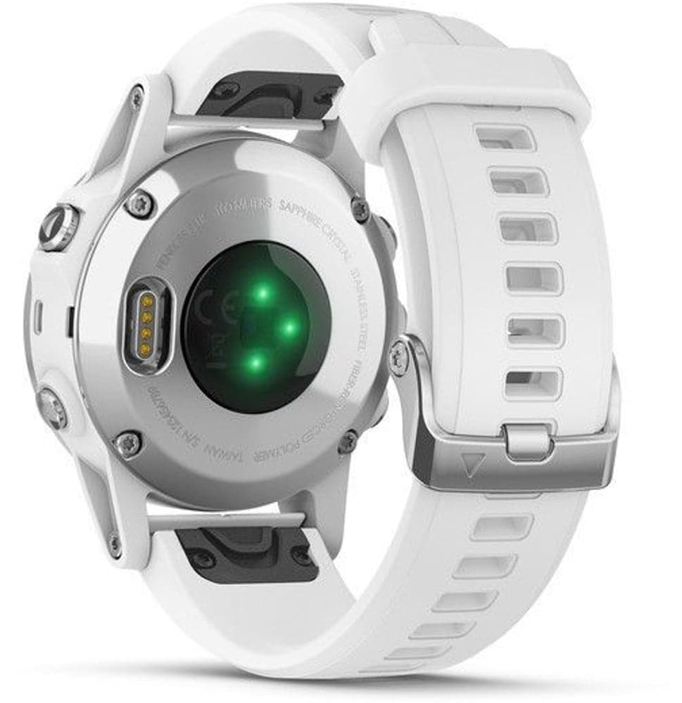 fenix 5S Plus Sapphire -älykello, valkoinen valkoisella hihnalla, view: 5