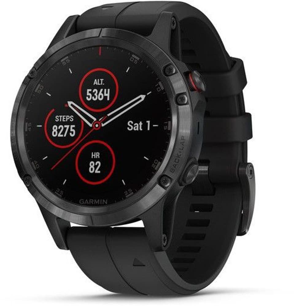 Fenix 5 Plus Sapphire -urheilukello, musta mustalla hihnalla, view: 0