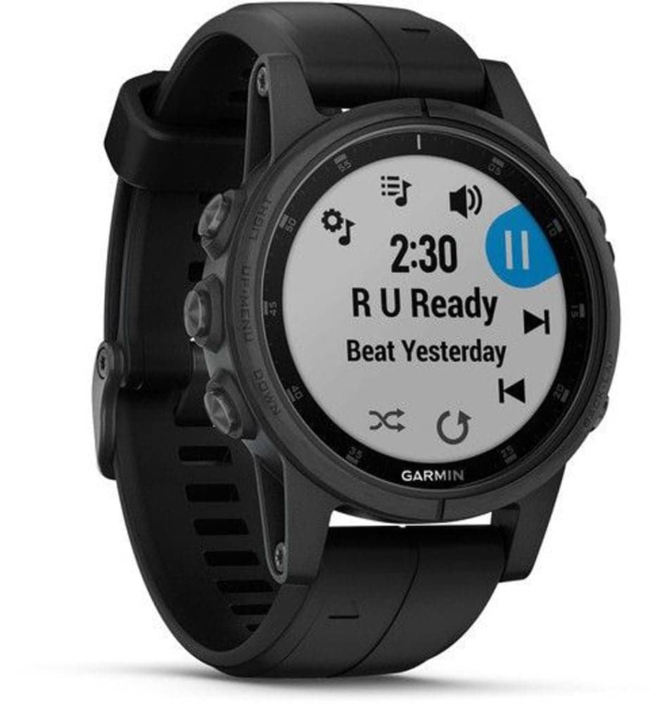 Fenix 5S Plus Sapphire -urheilukello, musta mustalla hihnalla, view: 1