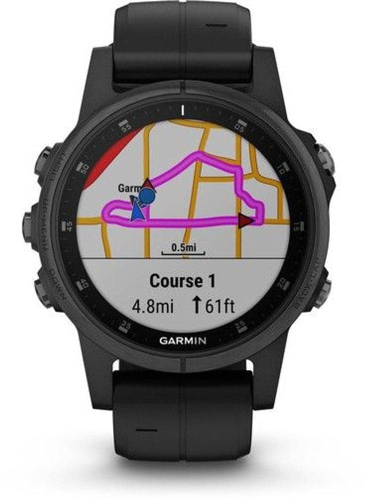 Fenix 5S Plus Sapphire -urheilukello, musta mustalla hihnalla, view: 3