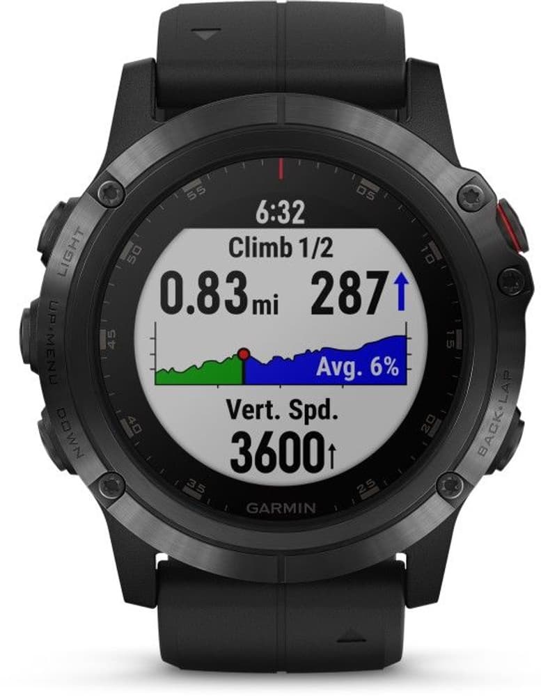 Fenix 5X Plus Sapphire -älykello, tummanharmaa mustalla hihnalla, view: 8