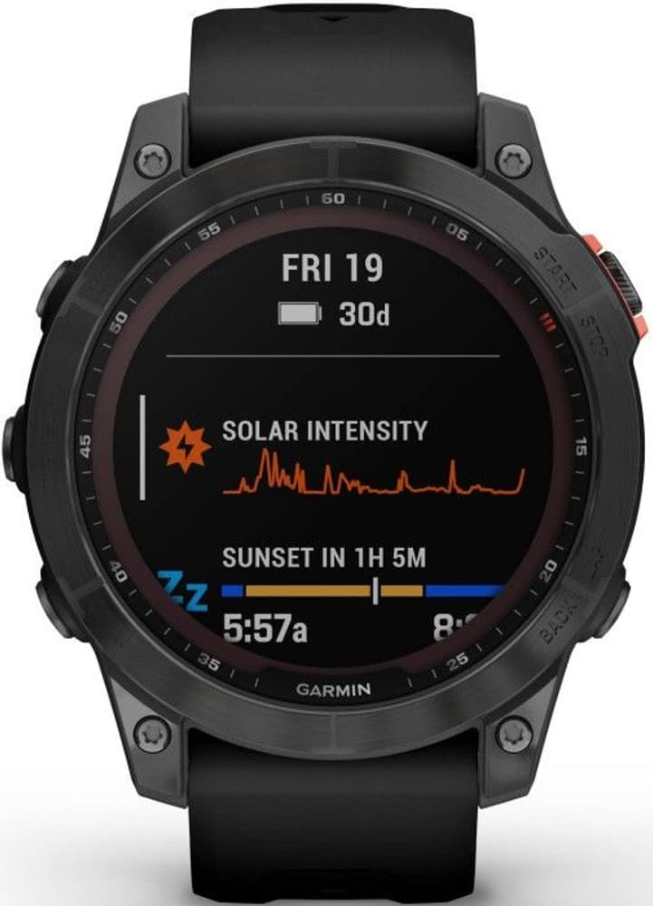 Fenix 7 Solar -älykello, tummanharmaa mustalla rannekkeella, view: 6
