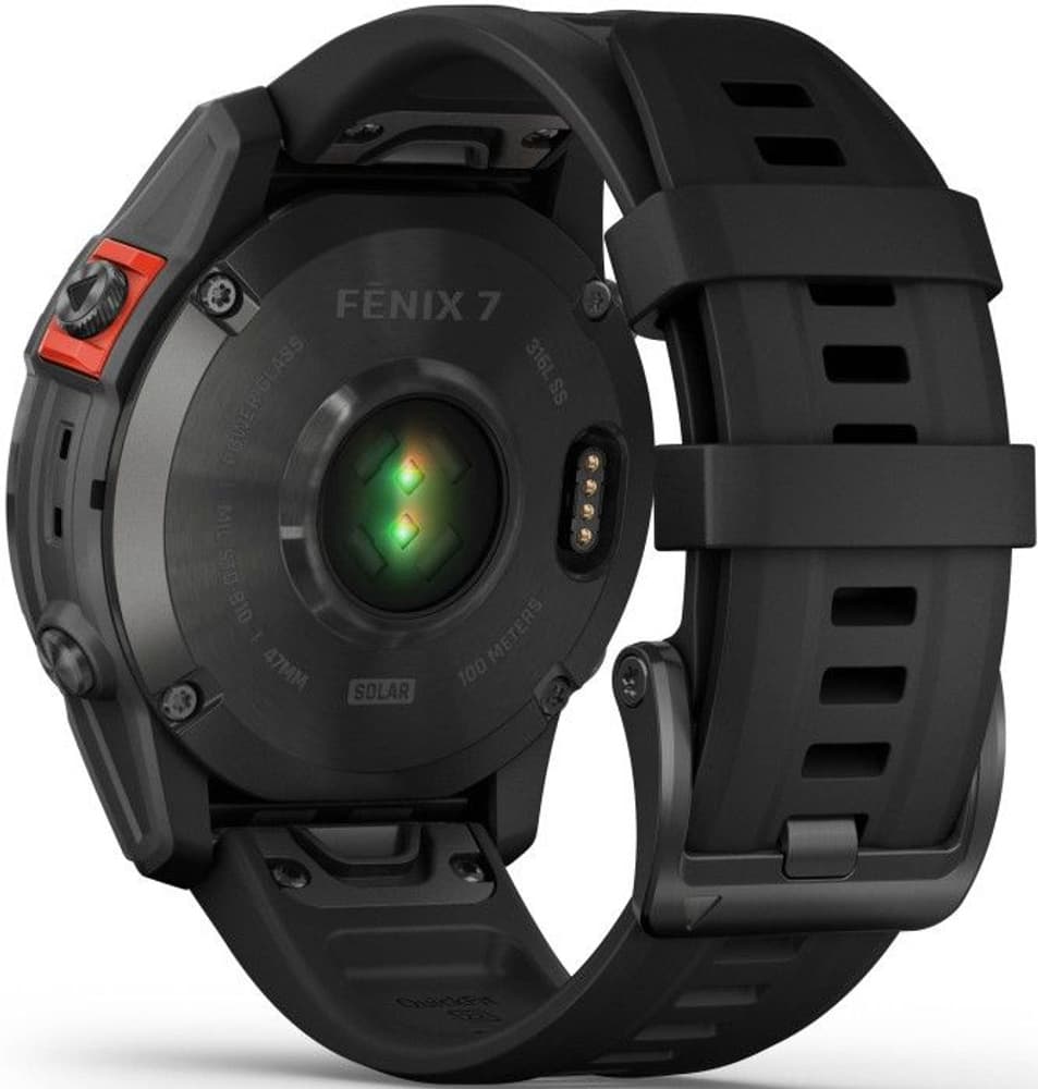 Fenix 7 Solar -älykello, tummanharmaa mustalla rannekkeella, view: 4