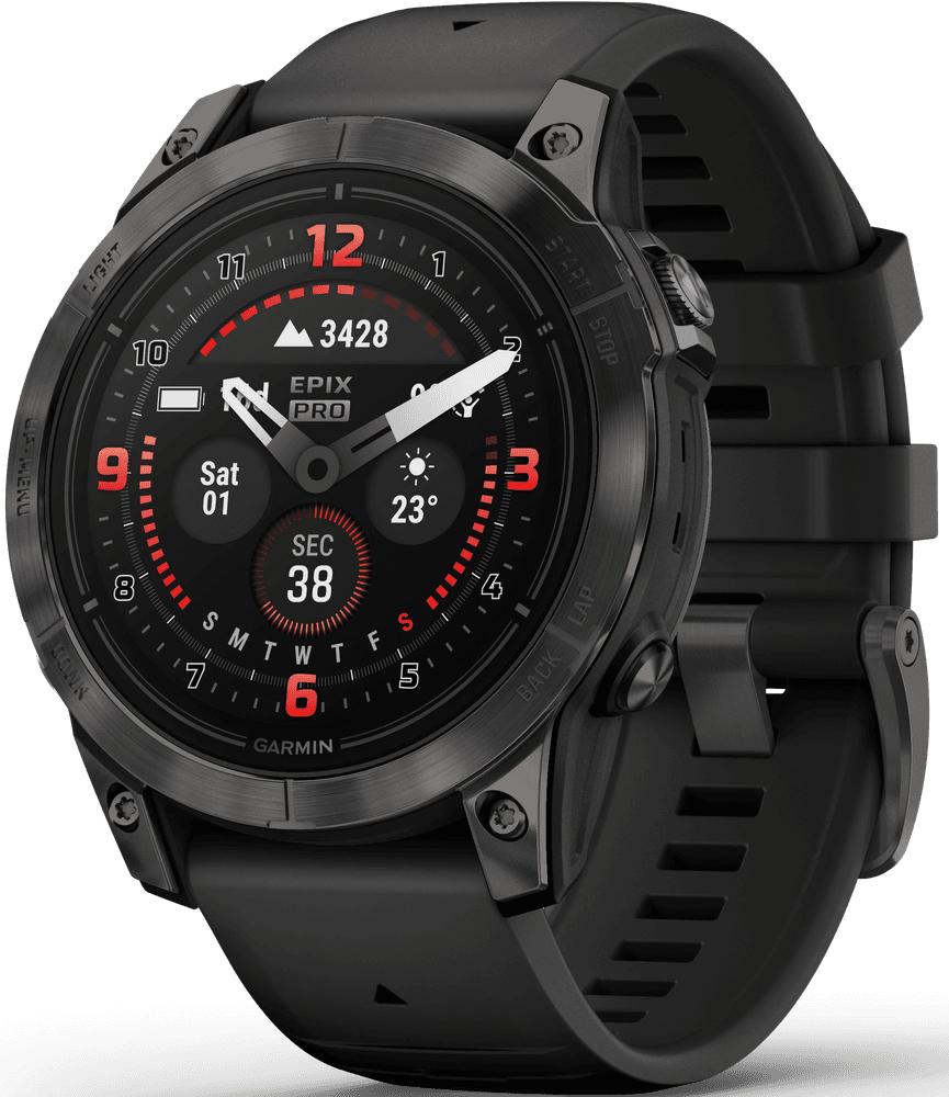 EPIX PRO (G2) 47mm Sapphire Carbon Grey DLC Titanium with Black Band, view: 0