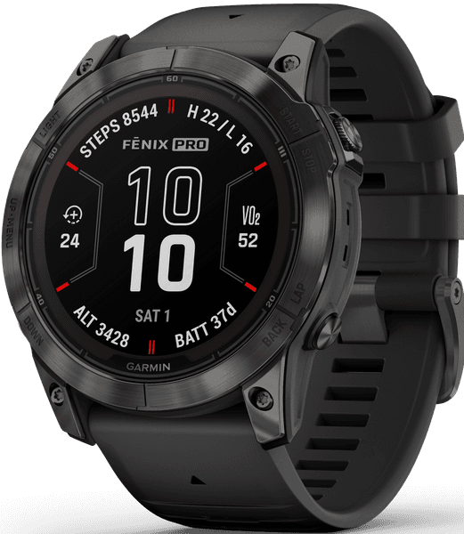 Fenix 7X Pro Sapphire Solar Carbon Grey DLC Titanium with Black Band, view: 0