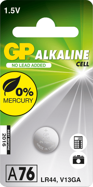 GP alkalinen nappiparisto 1,5V LR44, 1 kpl, view: 0