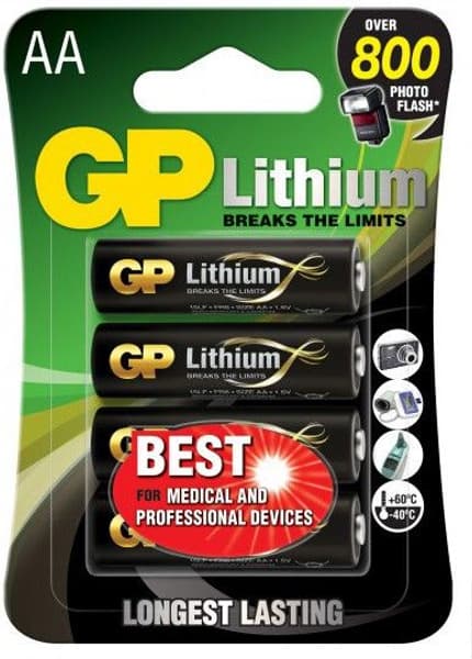 GP AA-litiumparistot 1.5V 15LF-2U4 4-pack, view: 0