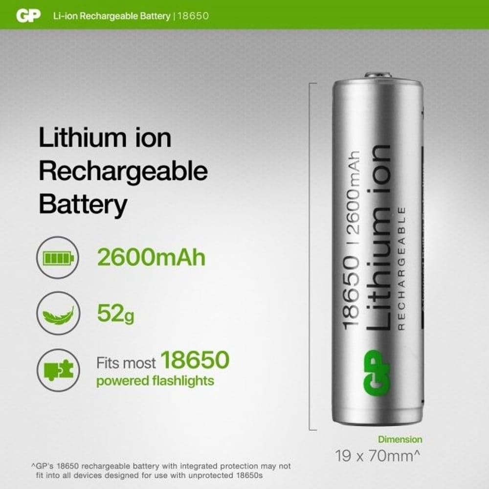 GP Lithium-Ion 18650 2600 Mah, view: 5