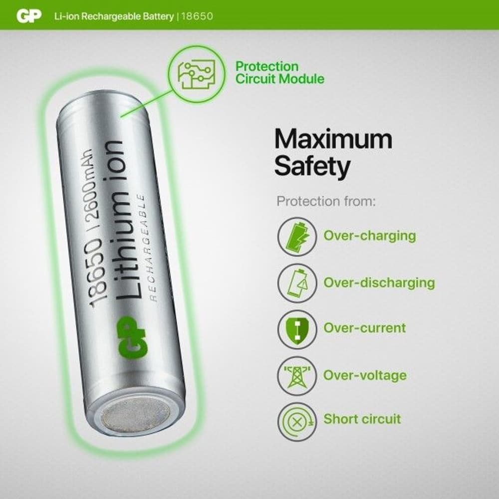 GP Lithium-Ion 18650 2600 Mah, view: 6