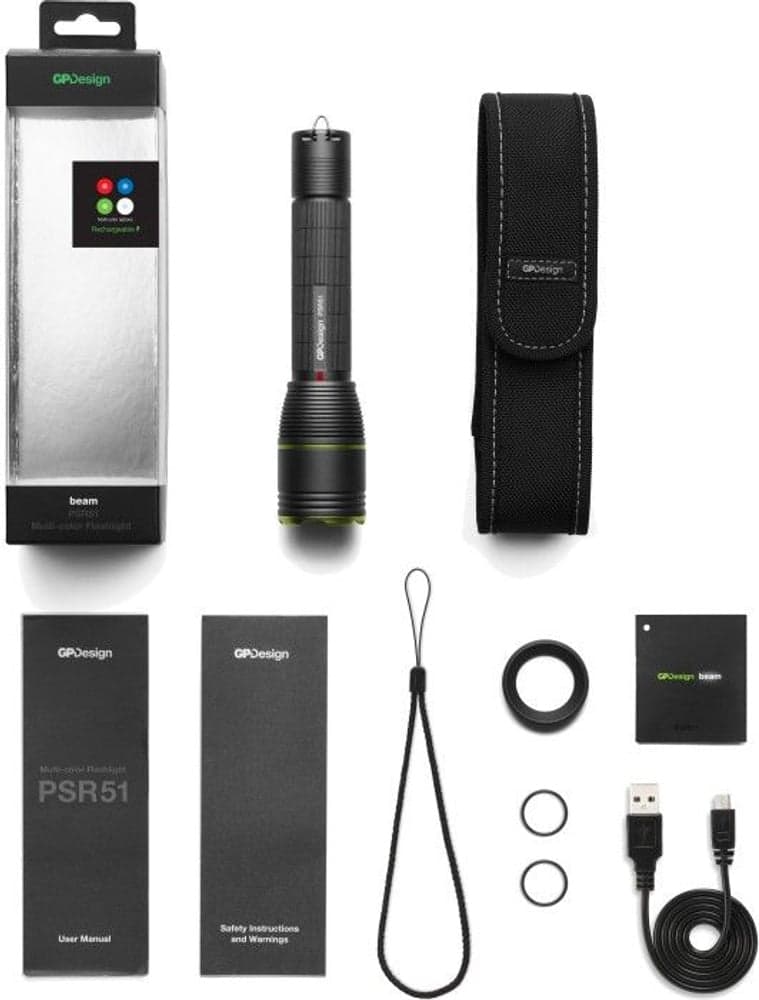 GP Design PSR51 Multi Color 470 lumen laddningsbar, view: 2