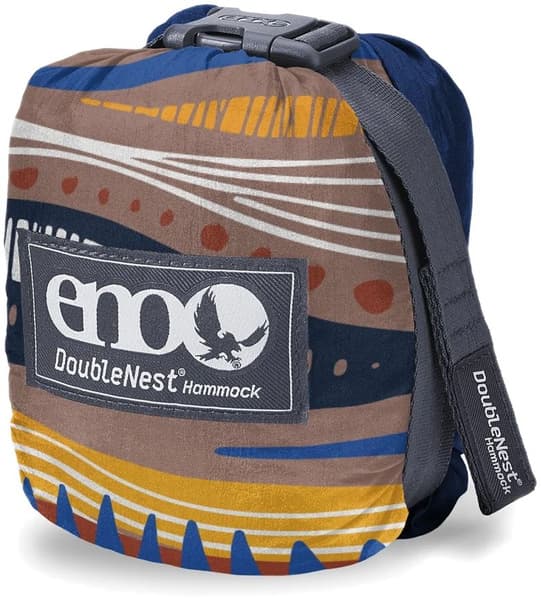 Eno DoubleNest Bluesign Print kahden hengen riippumatto, Tundra/Navy, view: 1