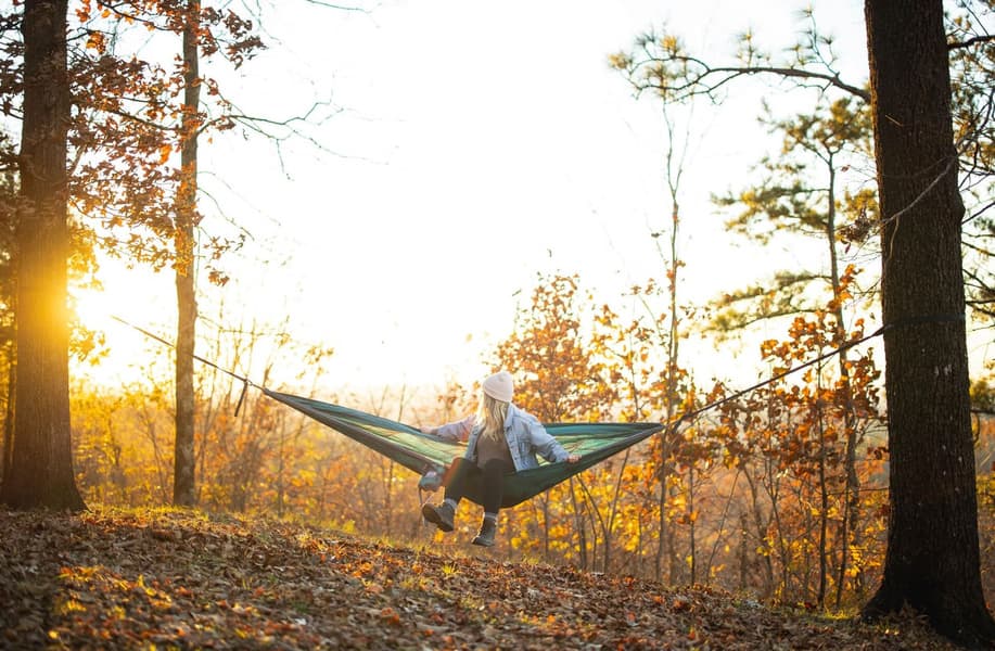 Eno DoubleNest Bluesign Print kahden hengen riippumatto, Tundra/Navy, view: 7