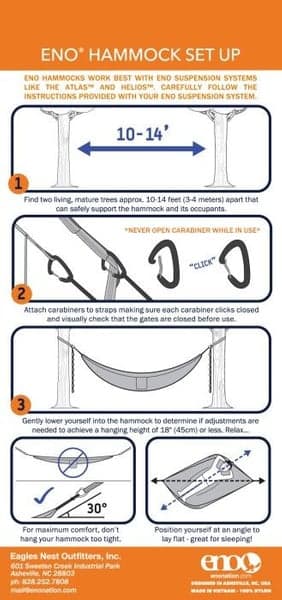 Eno Atlas Suspension System kiinnityshihna riippumatolle, musta, view: 3