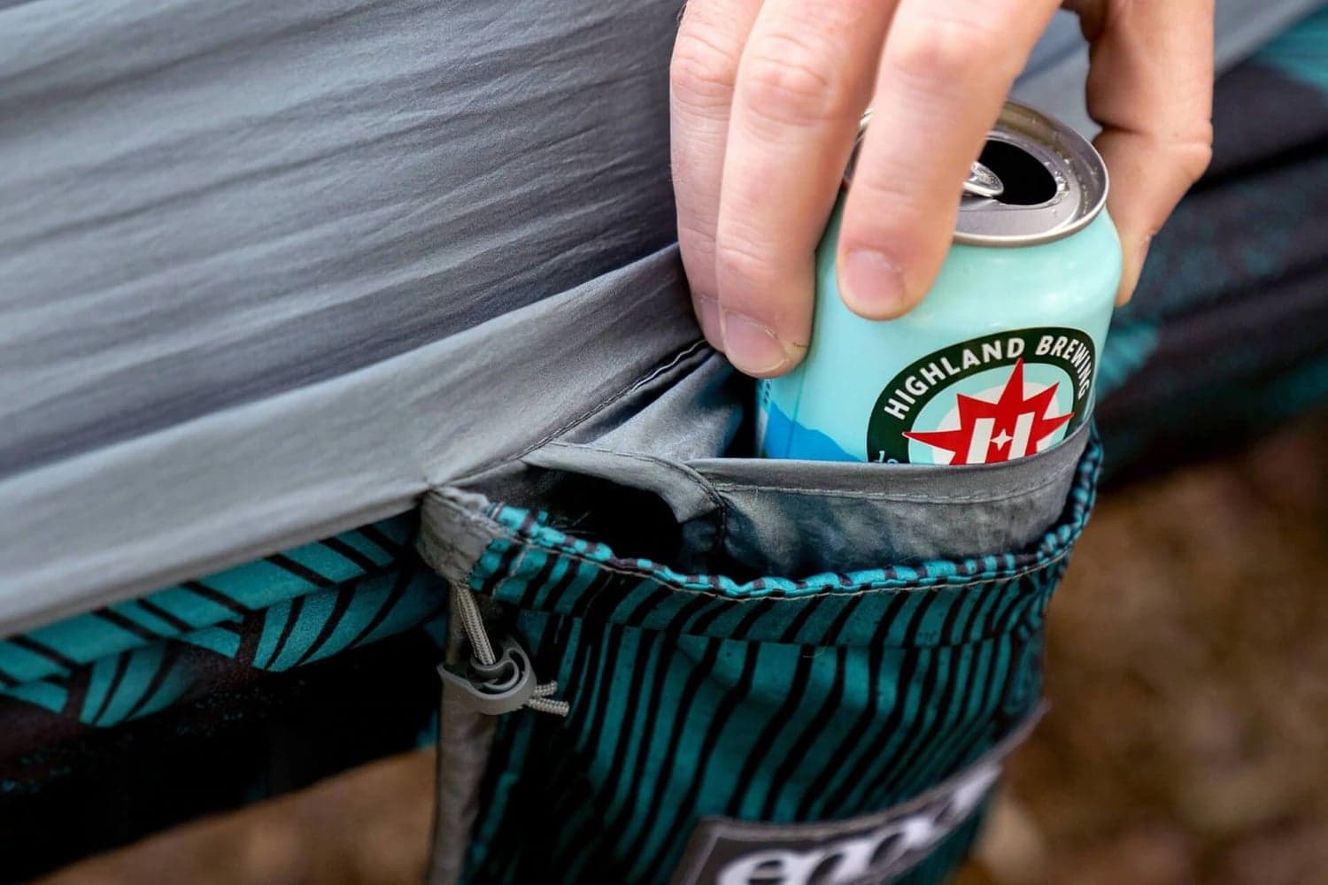 Eno DoubleNest Bluesign Print kahden hengen riippumatto, Mountains to Sea/Grey, view: 5