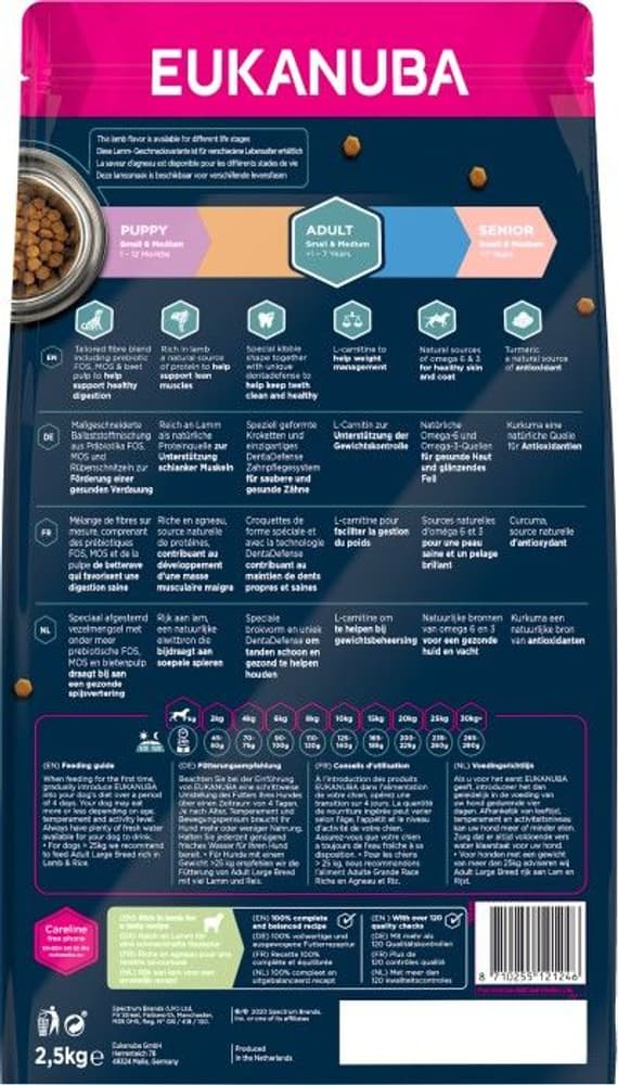 Adult Small & Medium Breed Lamb & Rice 2,5 kg, view: 1