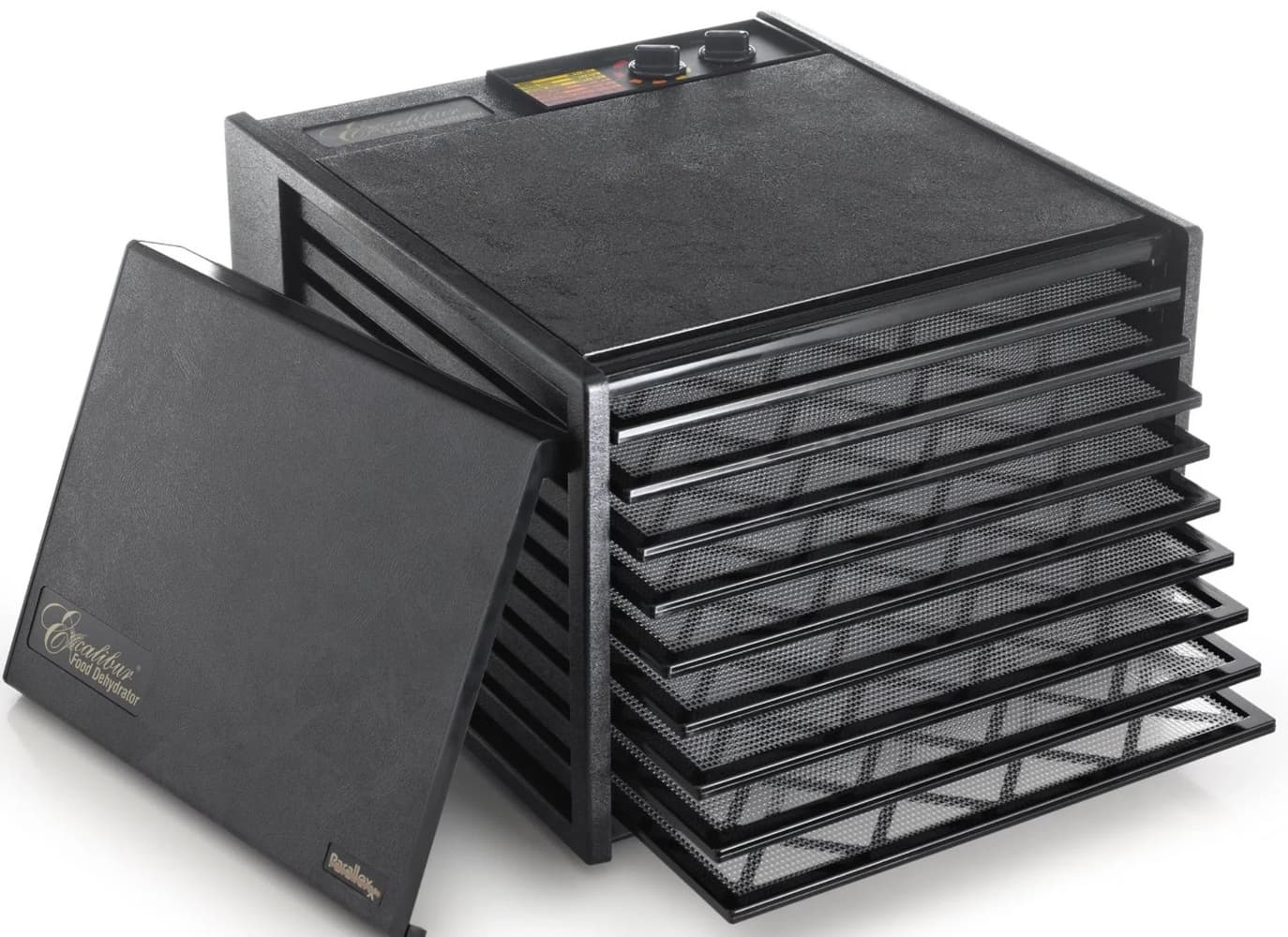 Ruokakuivuri 9 hyllyä 48-tunnin ajastin läpinäkyvä ovi, view: 0