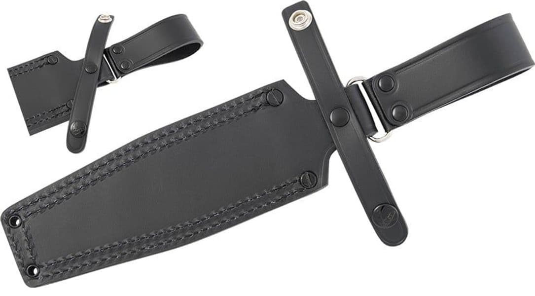 Matalalla roikkuva nahkatuppi A1-puukolle, view: 1