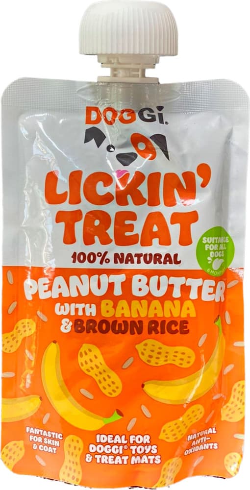 DOGGI Lickin' Treat Peanut Butter with Banana and Brown Rice makupala, 100 g, view: 0