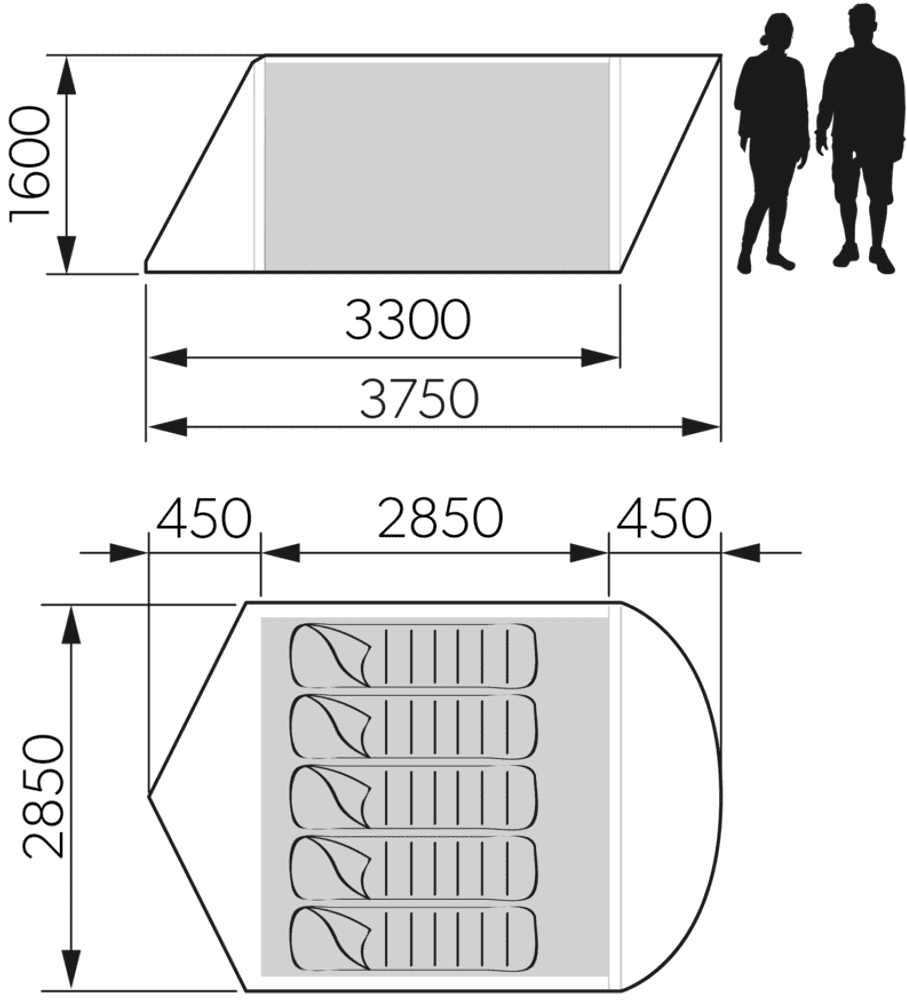 Reunion FTG 5X5 REDUX puhallettava teltta, harmaa, view: 3
